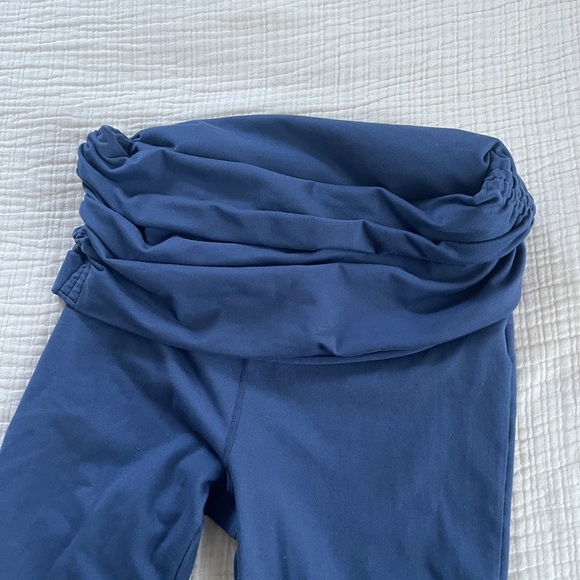 PRANA navy buttery soft leggings size large high side cinched waist - Picture 5 of 10